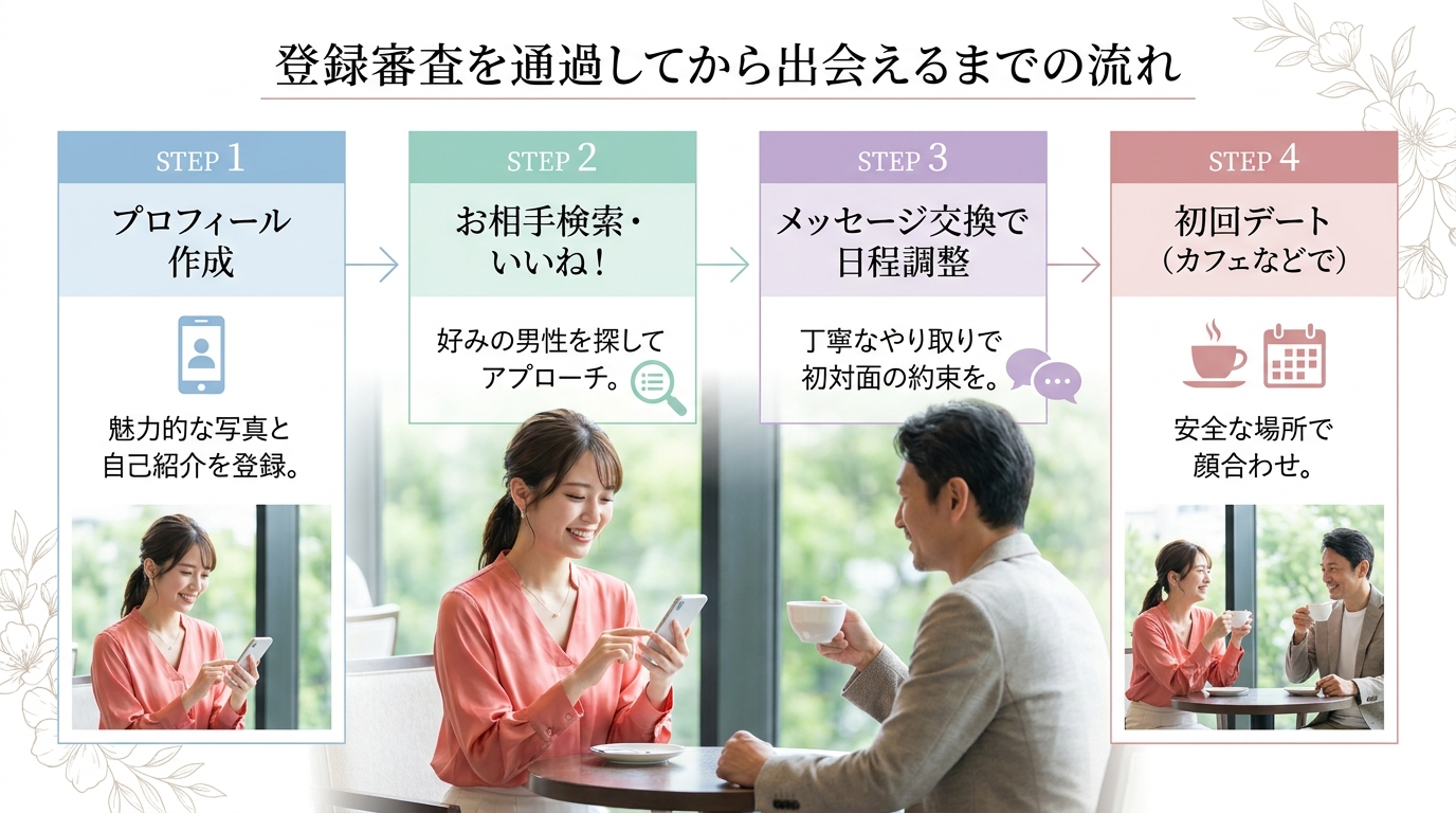 登録審査を通過してから出会えるまでの流れ